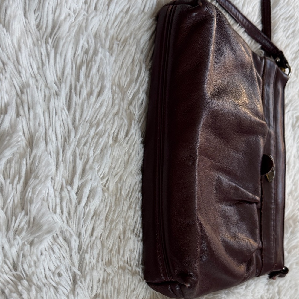 90s Retro Etienne Aigner Shoulder/Crossbody Signature Oxblood Leather Purse - Picture 14 of 15